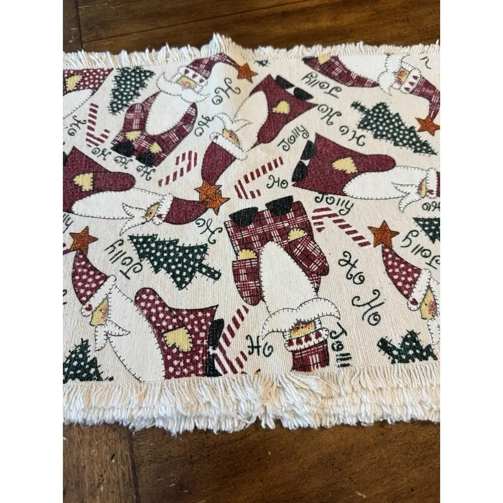 Christmas Placemats Tapestry Set of 4 Santa Hoho Jolly dinner